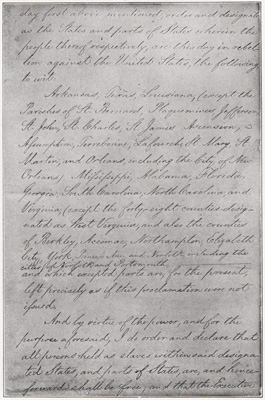 FIRST AND LAST PAGES OF LINCOLNS' EMANCIPATION PROCLAMATION